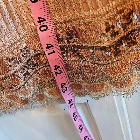 Rina Di Montella Vintage Designer Silk Evening Dress Lace & Beaded Detail Size 8 - Picture 10 of 12